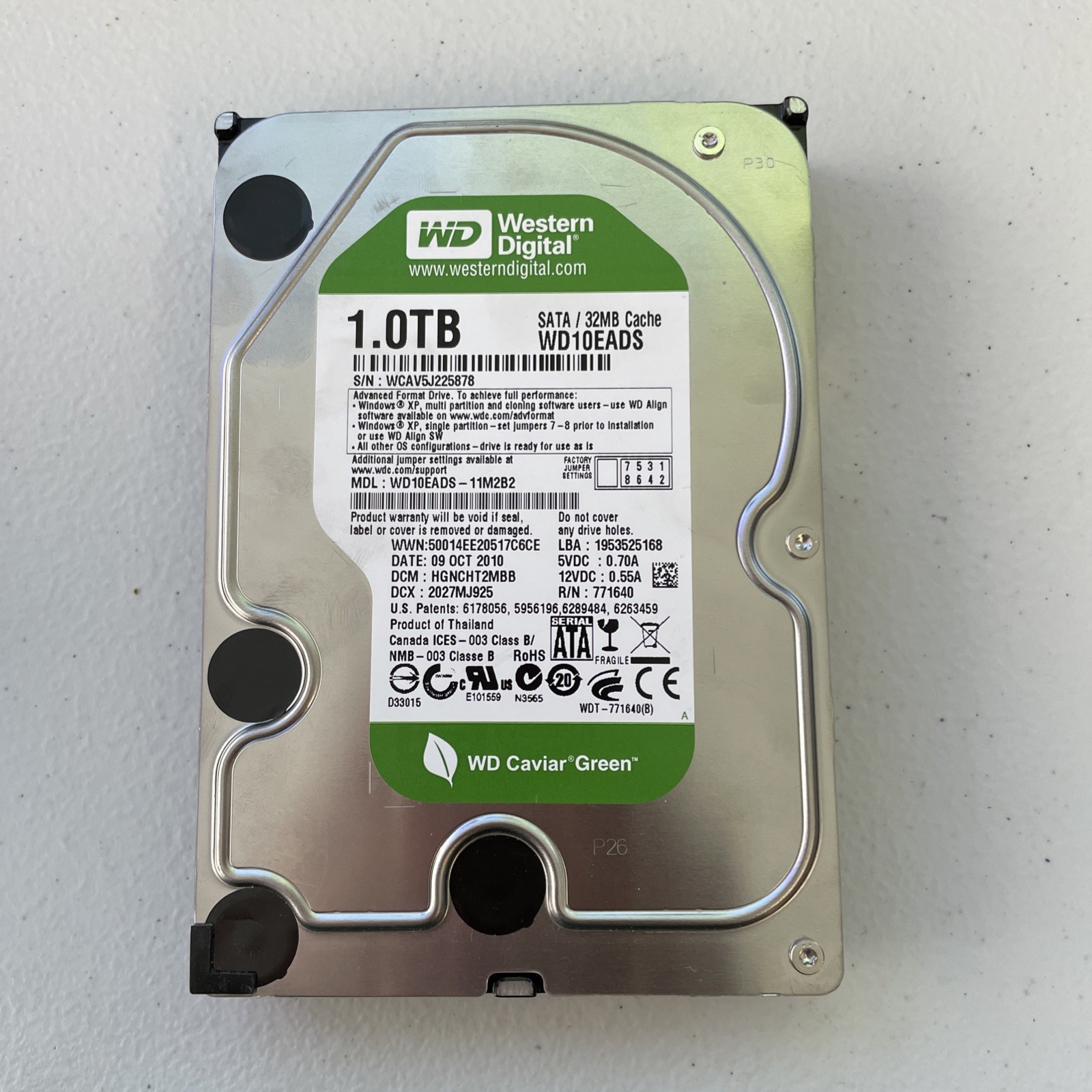 WD Caviar Green 1TB 3.5" SATA Hard Drive 32MB Cache Tested Working
