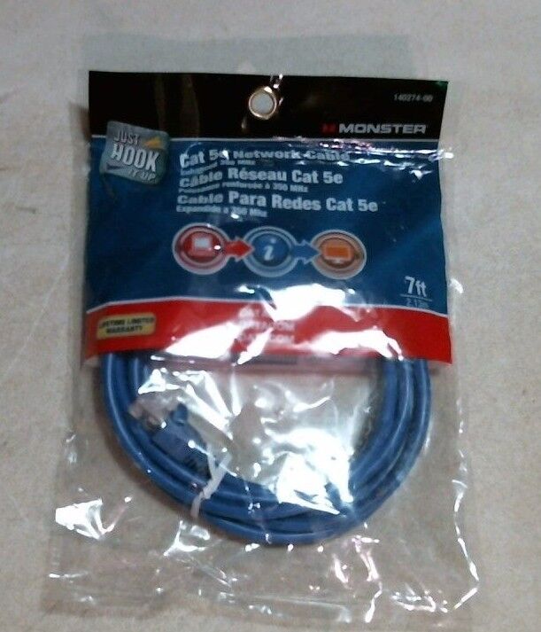 Monster 62372 Cat 5e Networking Cable Ethernet 7 Ft. 