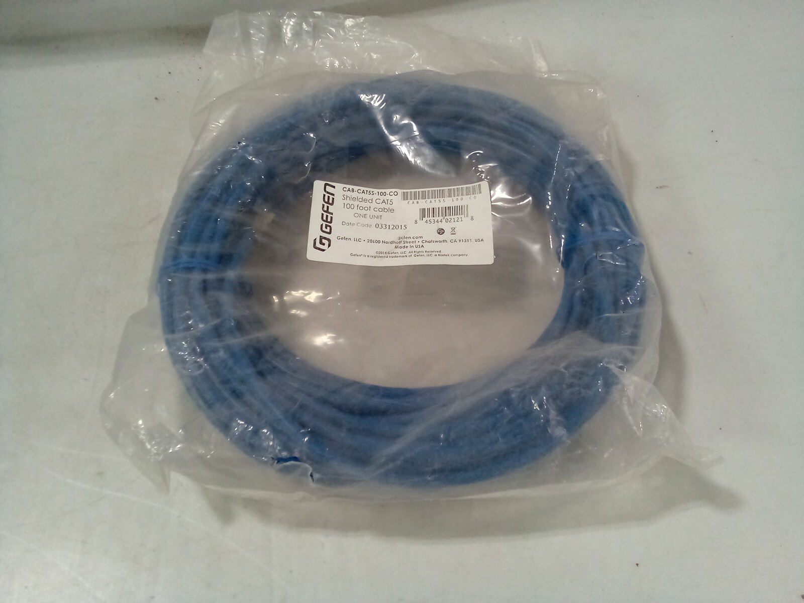 Gefen Shielded CAT5 100ft Cable, CAB-CAT5S-100CO - Blue