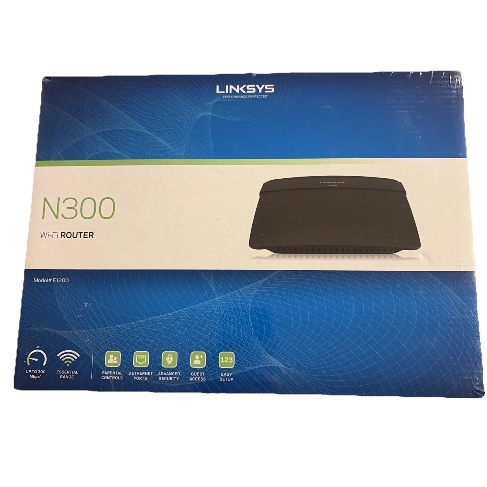 Linksys E1200 Wireless-N300 Router WiFi 4 Ethernet Ports New