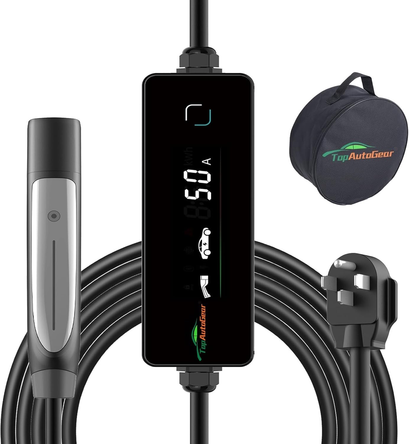 50A Level 2 Portable NACS EV Charger, Max 12kW Adjustable EV Charger 340