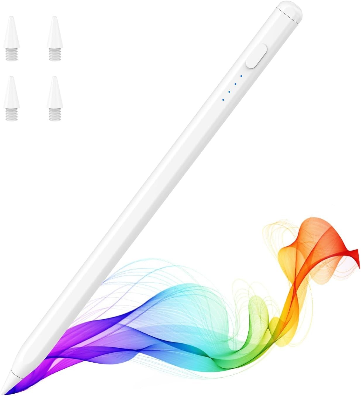 White Moko Pencil for iPad A16/11th/10th, USB-C Fast Charging Tilt Sensitivity