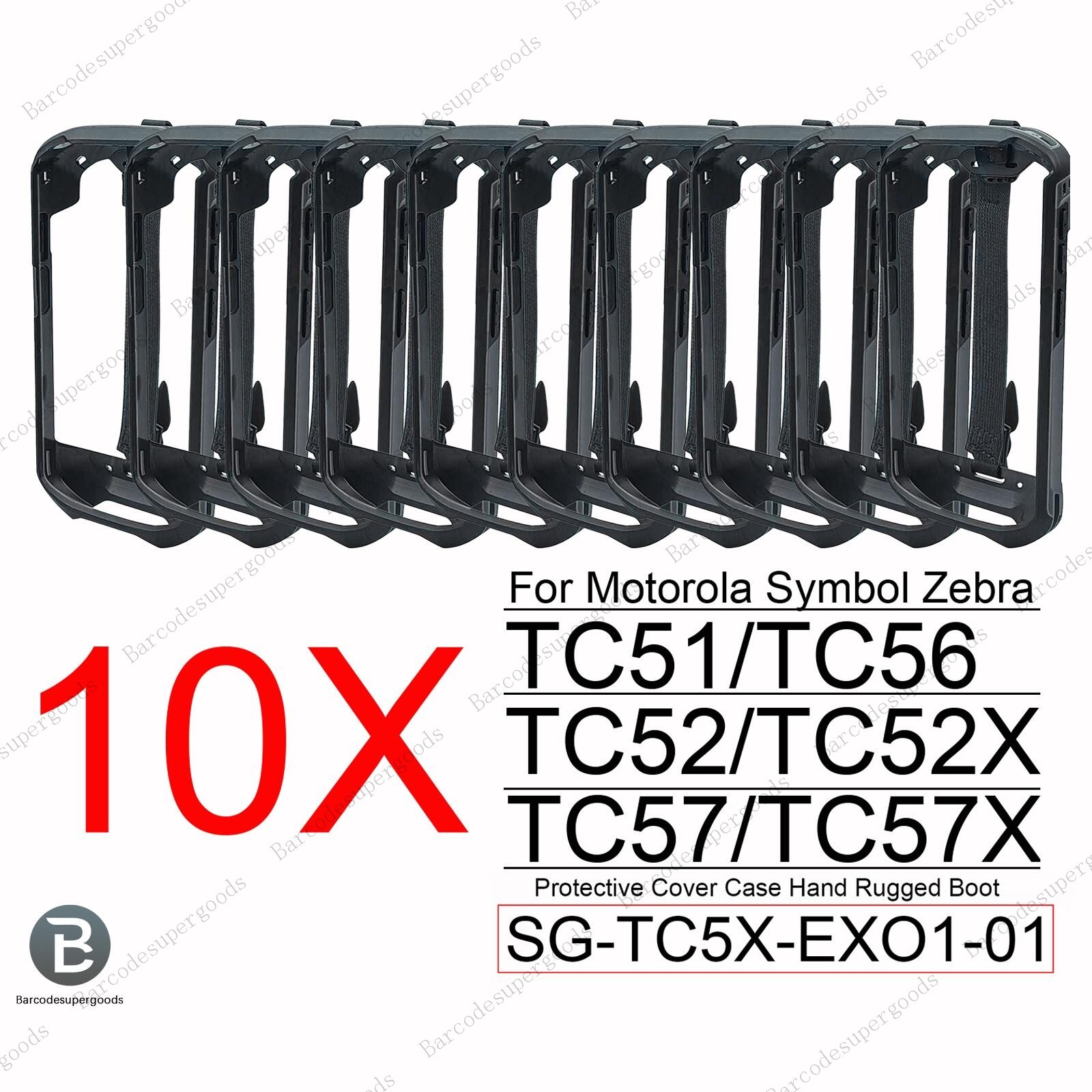 10Pcs Black Protective Cover Hand Rugged Boot for Zebra TC51 TC56 TC52 TC57 Lots