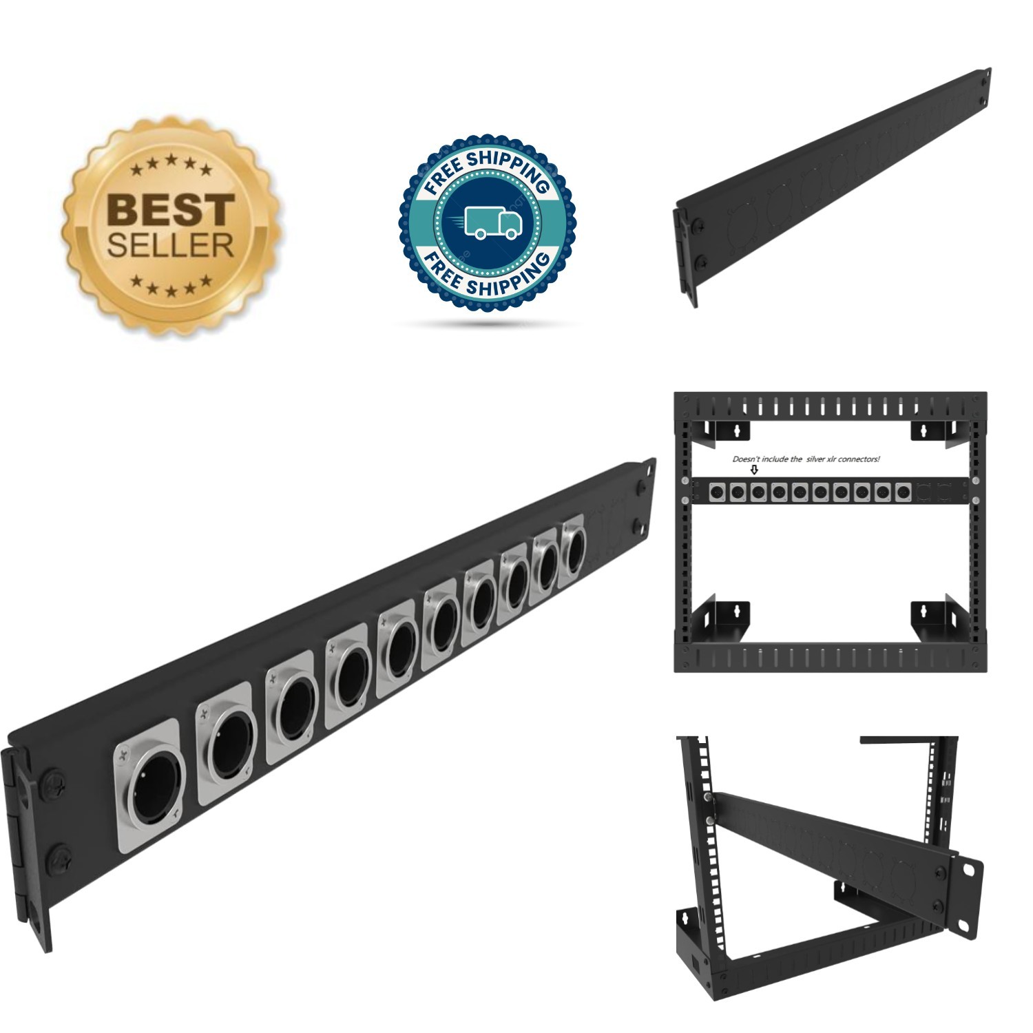 Versatile 12-Port 1U Rack Mount Patch Panel for Streamlined Audio Connections