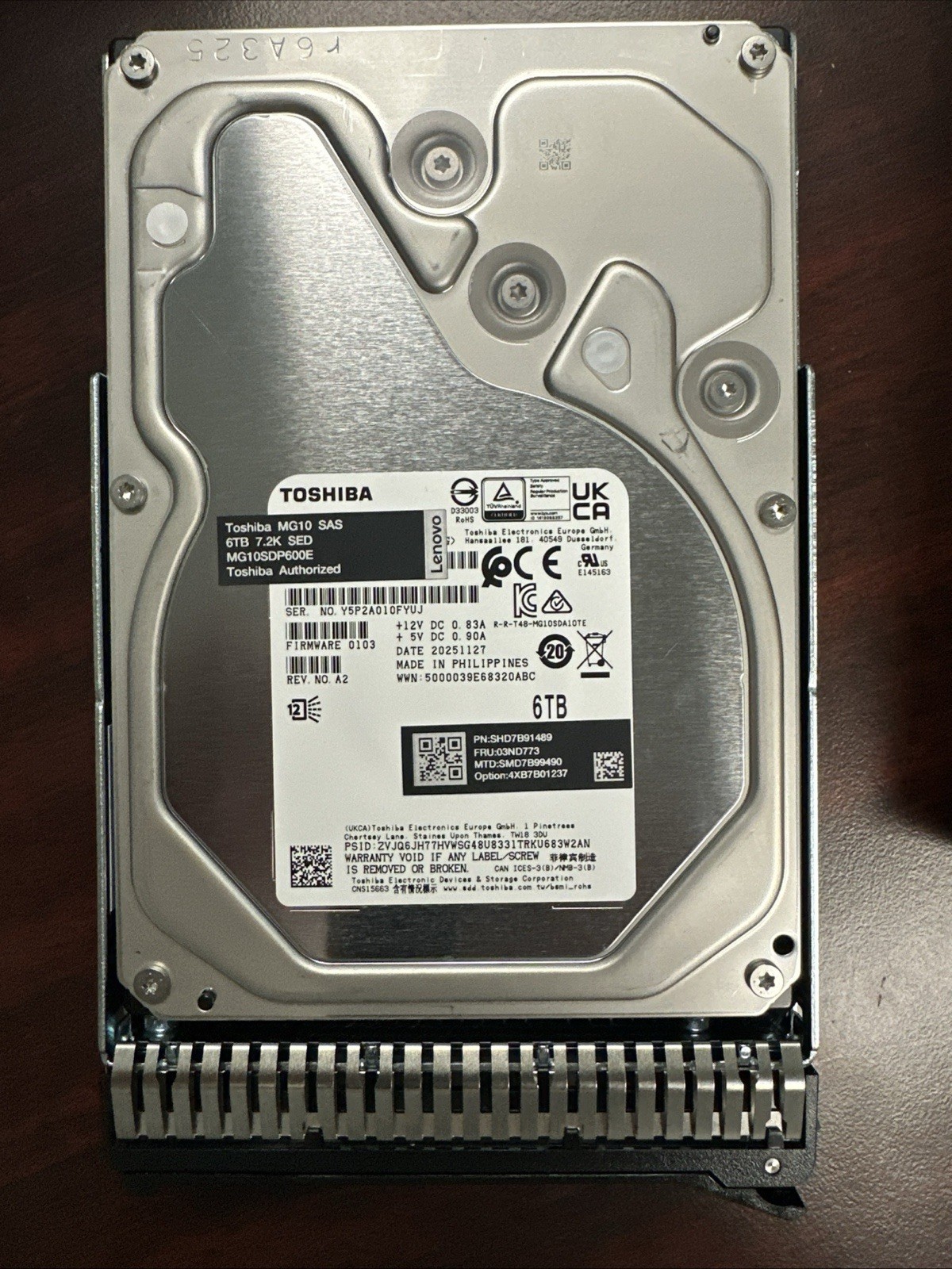 QTY-10 Lenovo ThinkSystem 3.5" 6TB 7.2K SAS 12Gb Hot Swap 512e HDD v2 4XB7B01237