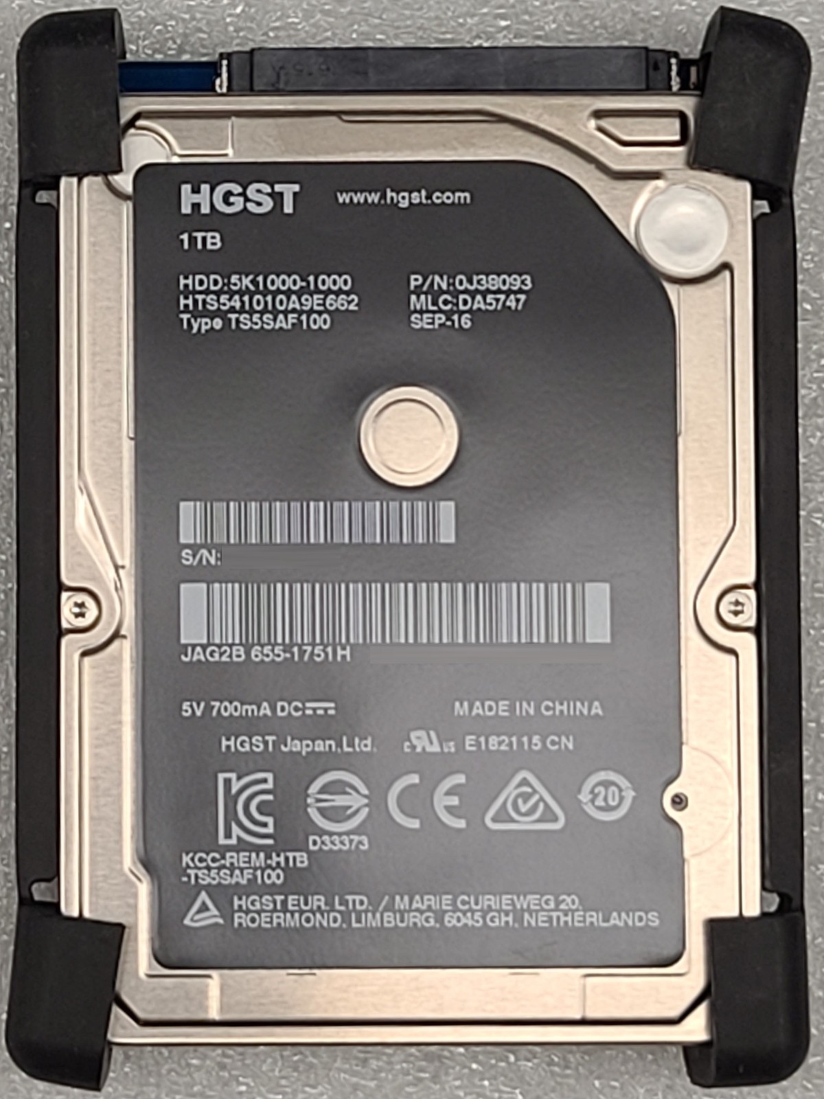 Lot of 7 Apple 655-1751H 1TB HDD HGST HTS541010A9E662 2.5 9mm SATA-3 8MB 5400
