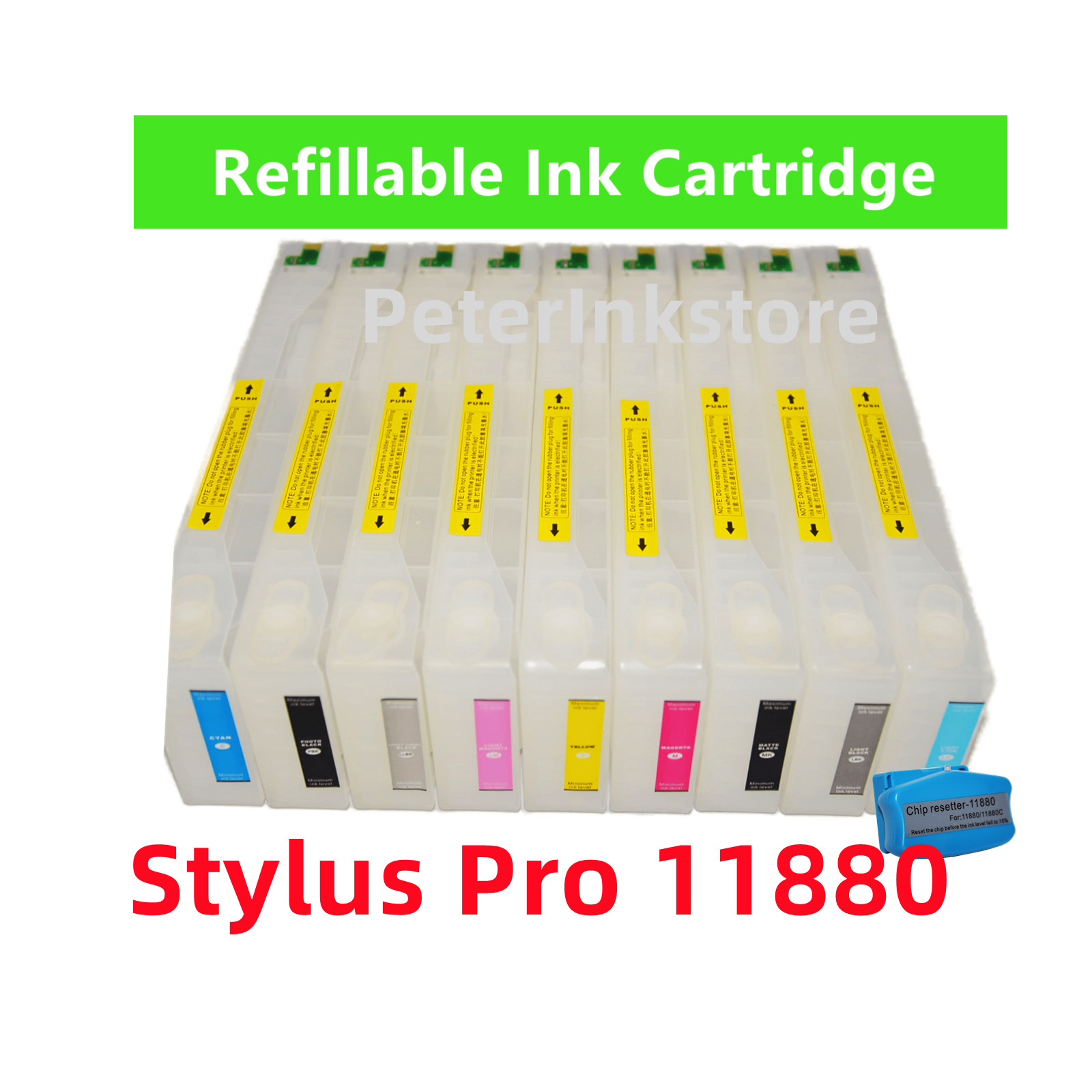 9 Empty Refillable Ink Cartridge kit T591 591 for Stylus Pro 11880 Printer *