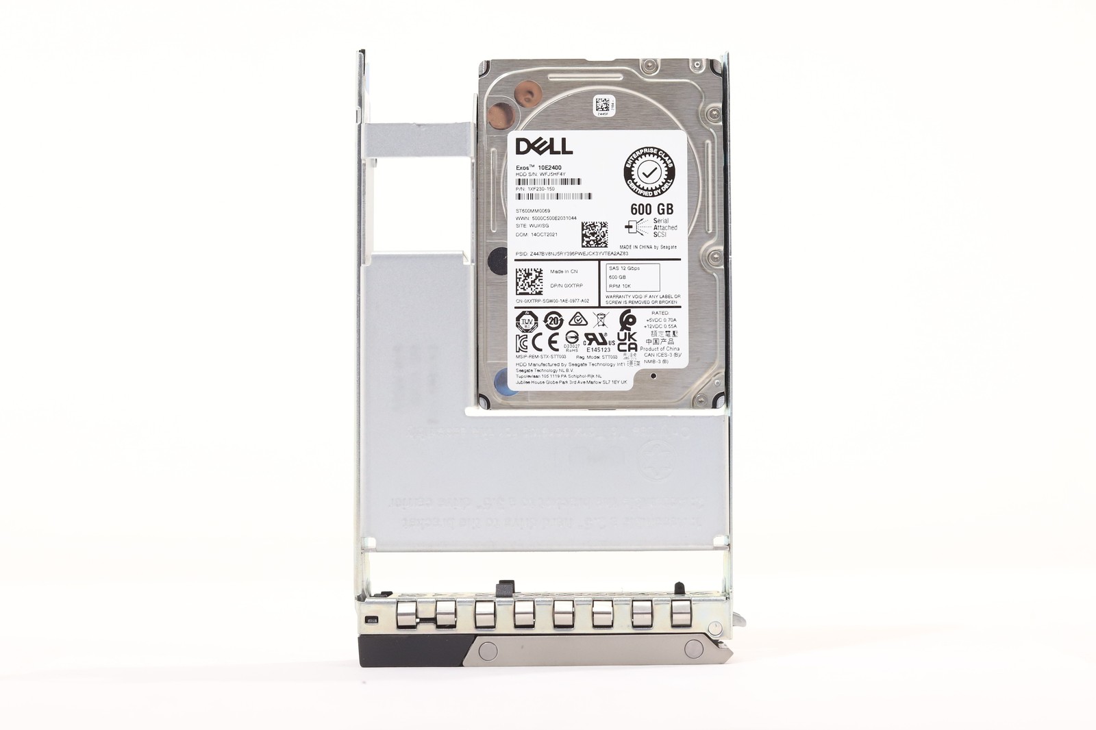 Dell ST600MM0069 600GB 2.5" 12Gb/s 128MB 10K RPM SAS HDD W/Caddy Dell P/N:0XXTRP