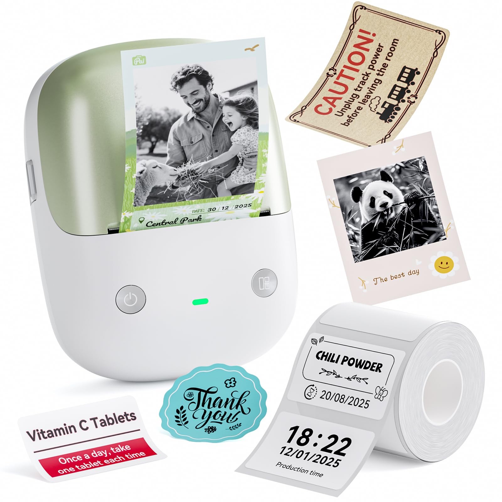 NIIMBOT B2 PRO Label Maker, 300DPI HD Thermal Photo Label Printer, Green