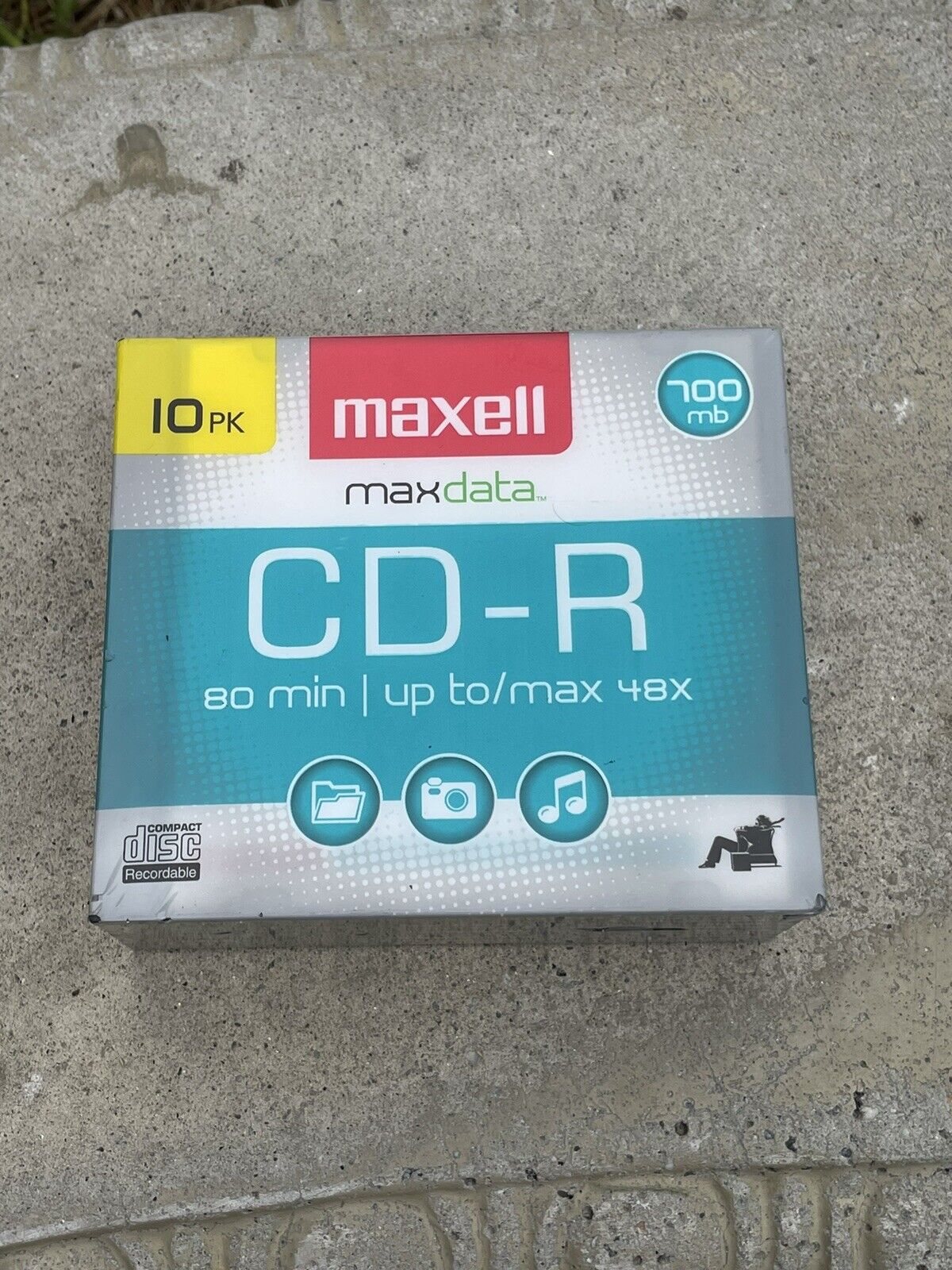 Maxell CD-R  10 Pack Blank Audio Music Data Recordable 80min 700MB Disc SlimCase