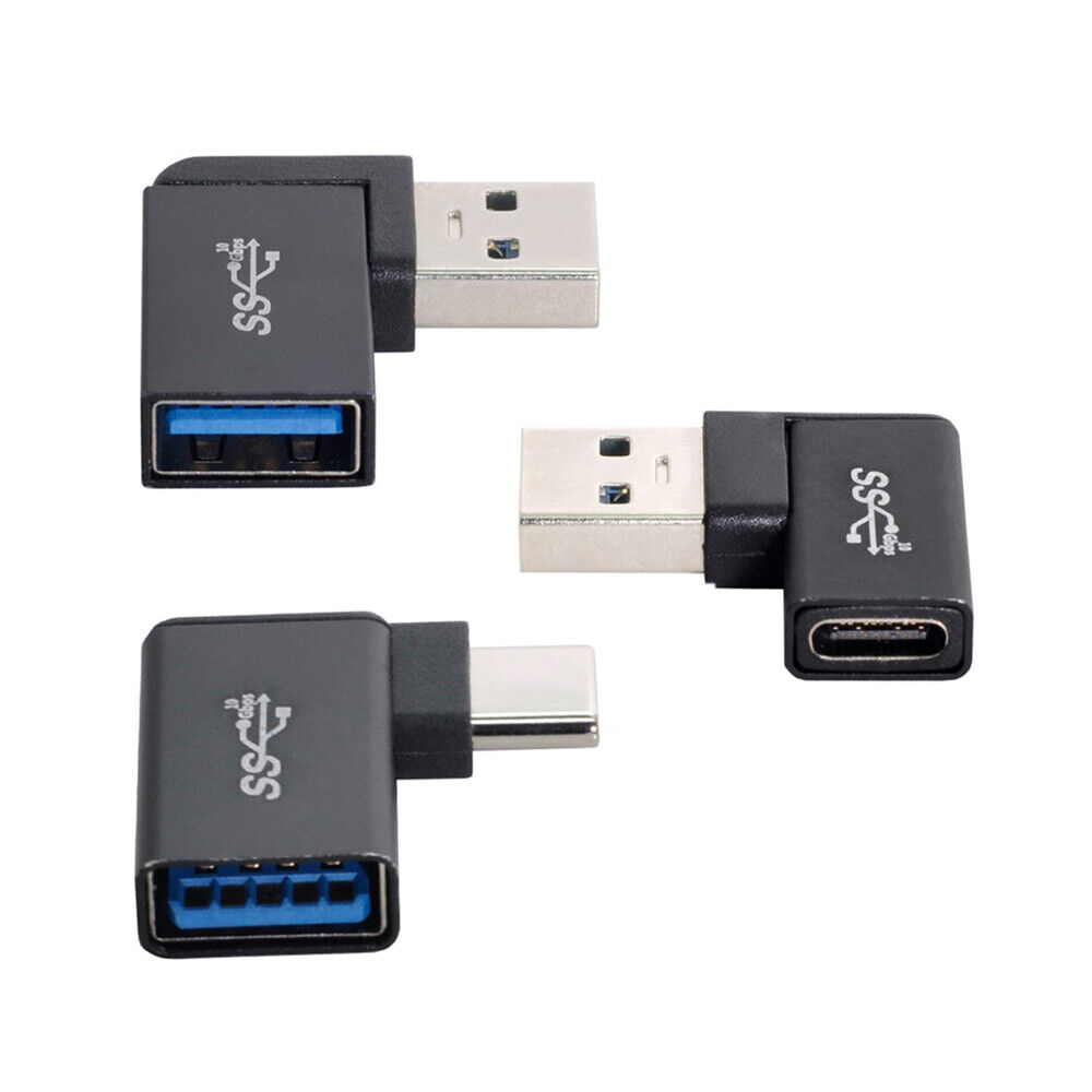 Jimier USB 3.1 Type C Male Female OTG Data 10Gbps Adapter 3pcs/lot Angled 90D