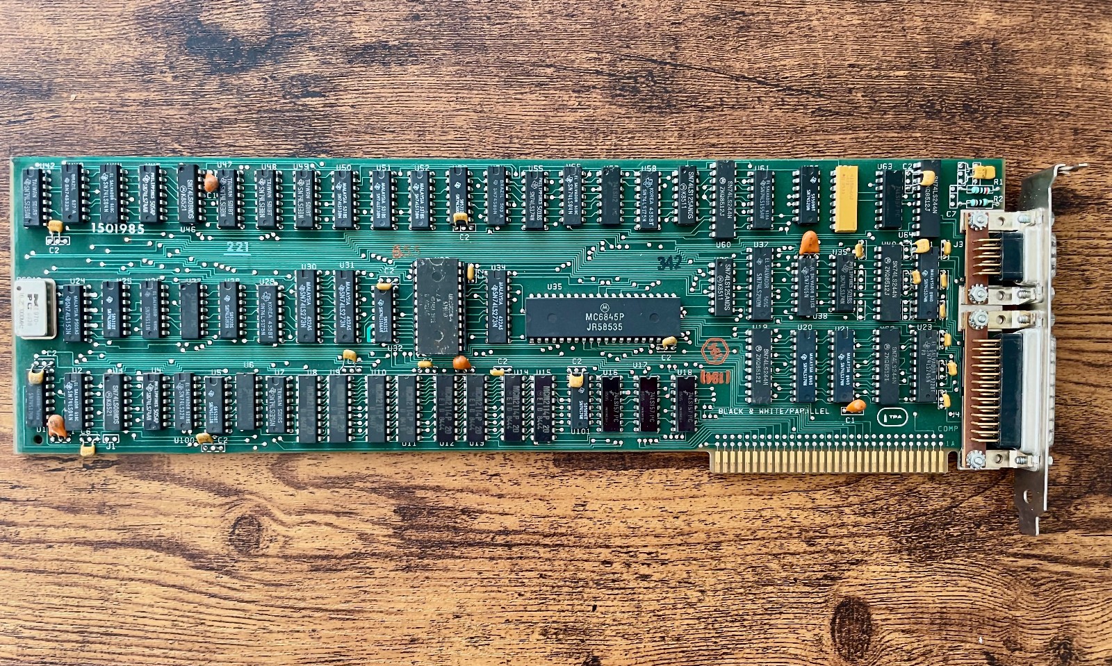 Vintage IBM PC 5150 MDA Monochrome video adapter + parallel port 8-bit ISA