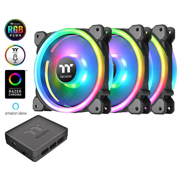 Thermaltake CL-F072-PL12SW-A Riing Trio 12 LED RGB Radiator Fan (3 Fan Pack)