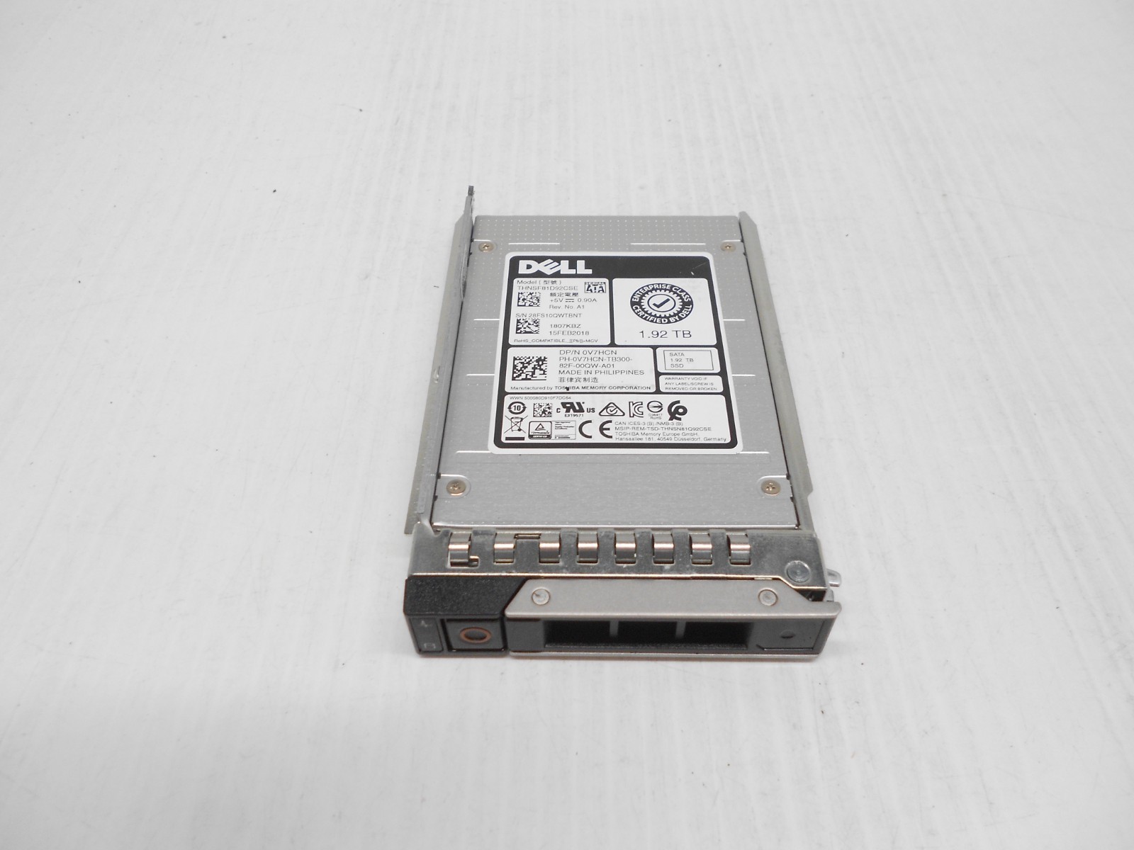 Dell V7HCN 1.92TB SSD SATA 2.5 6G Server Hard Drive R440 R540 R640 R740 R740XD