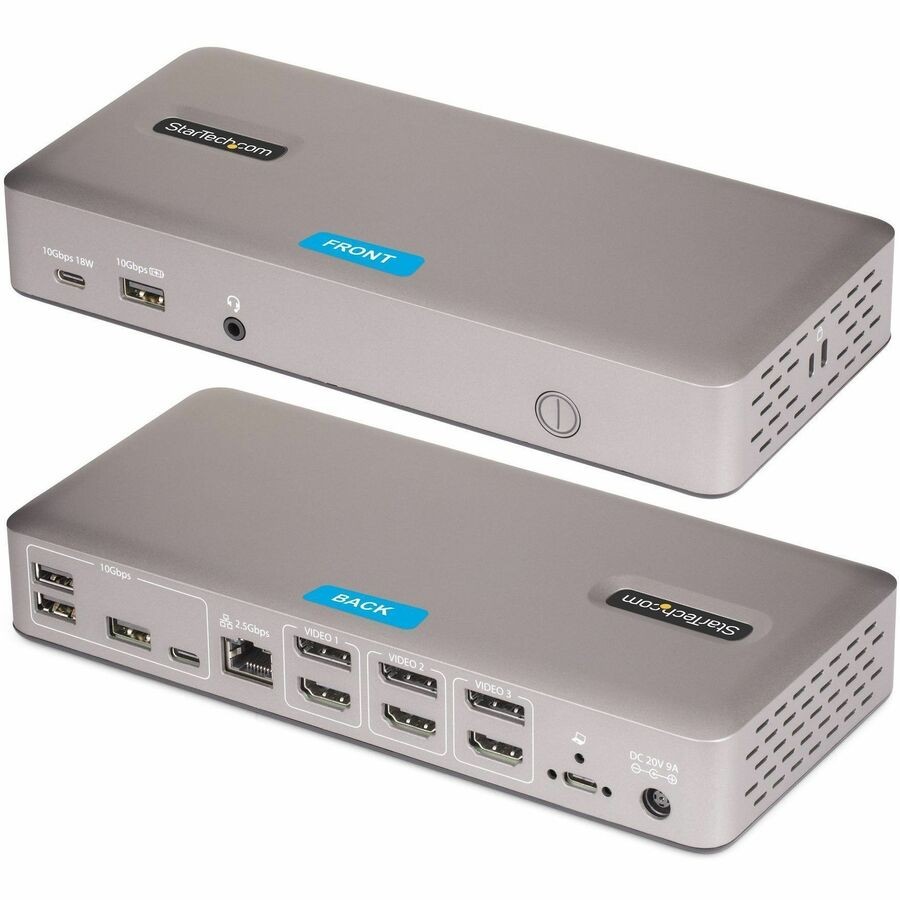 StarTech Triple-Monitor USB4 Docking Station, 4K 60Hz HDMI or DisplayPort, 6x