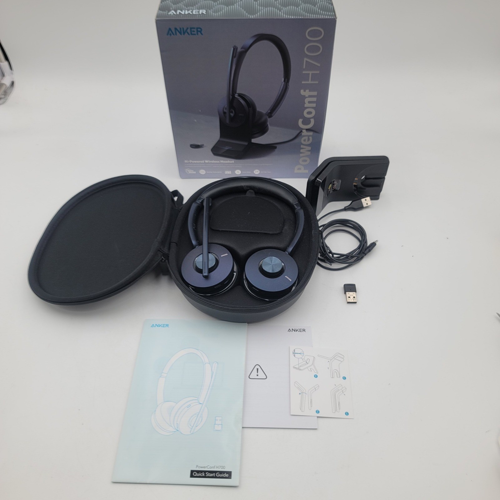 Anker PowerConf H700 AI-Powered Wireless Headset with Charging Stand Navy Blue