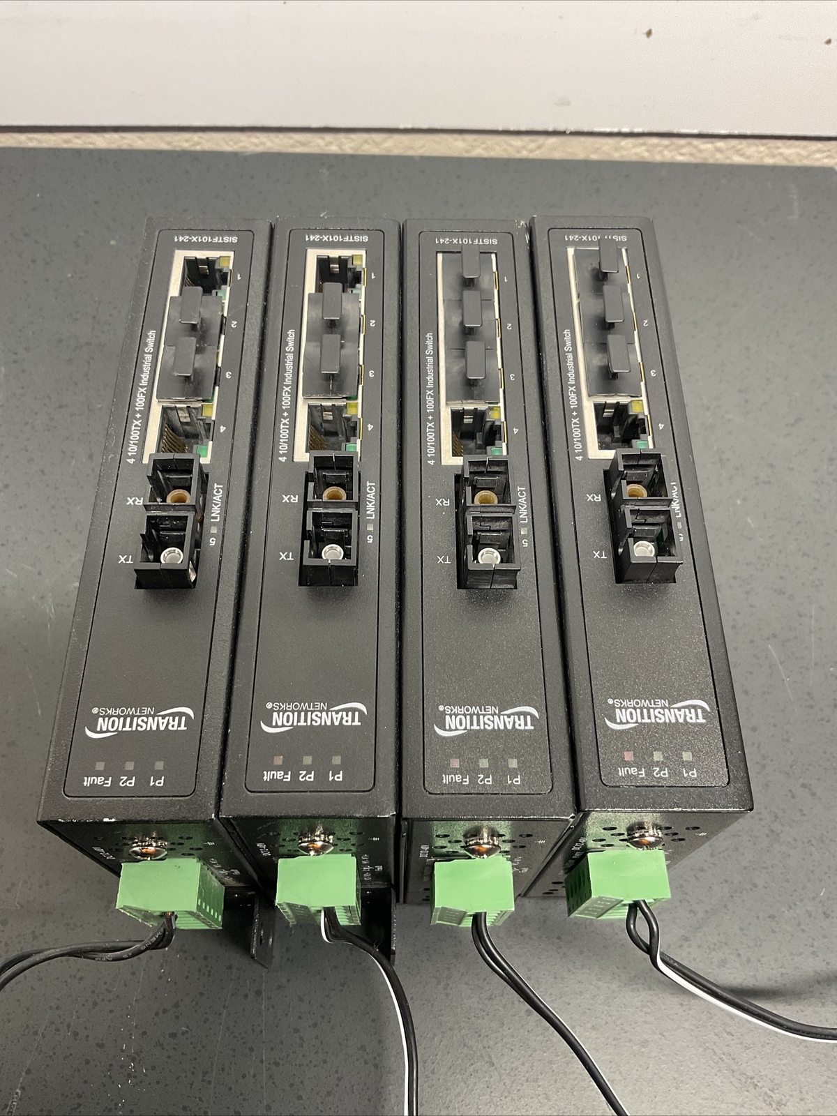 (LOT OF 4) Transition Networks Inc SISTF1014-241-LRT Media ConverteR.       F-14