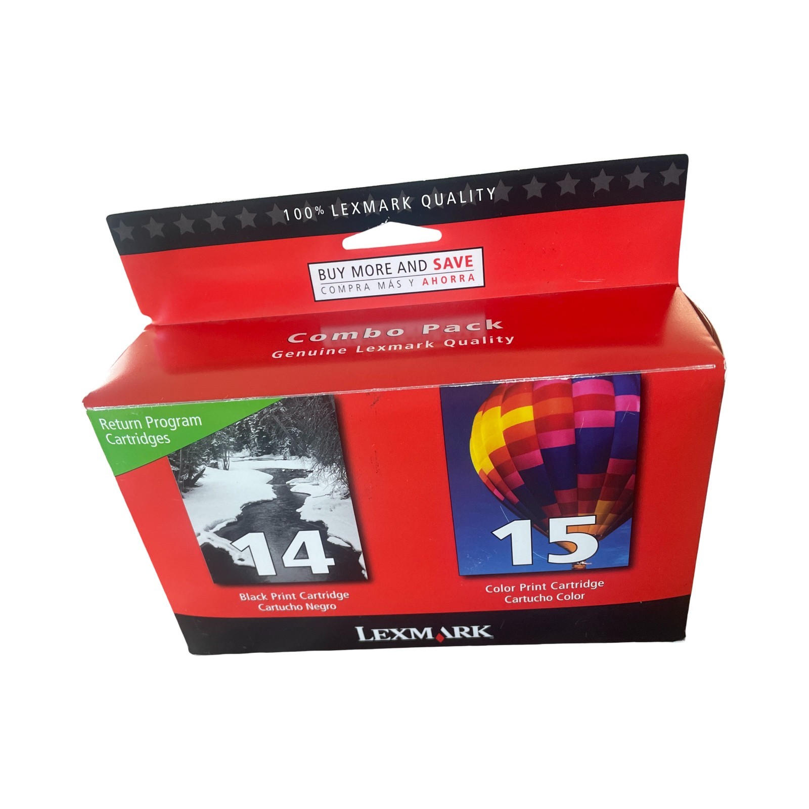 Lexmark Printer Cartridges Combo Pack of #14 Black and #15 Color 