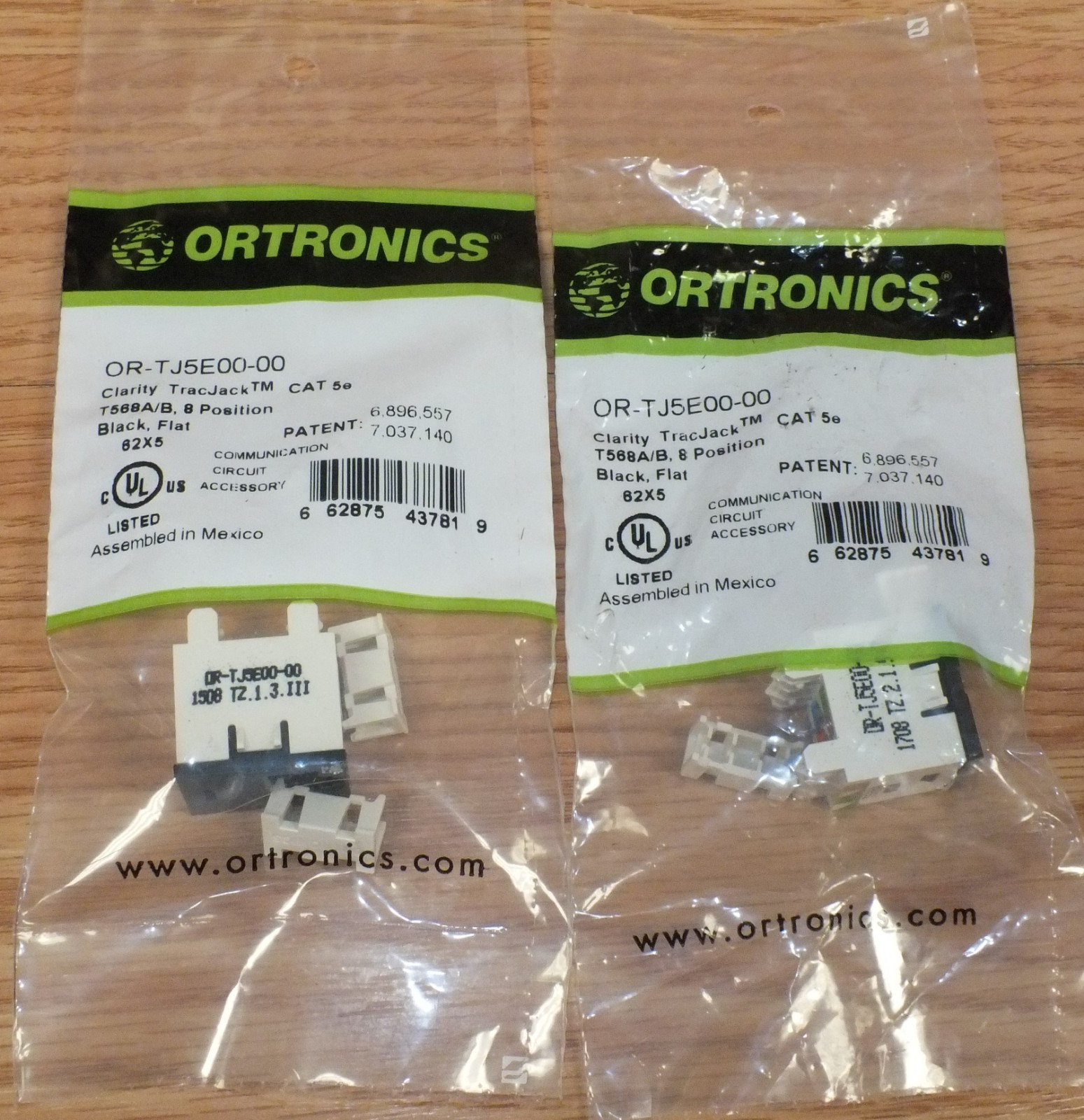 Lot of 2 - Genuine Ortronics (OR-TJ5E00-00) TracJack CAT 5e Jacks **NEW** 