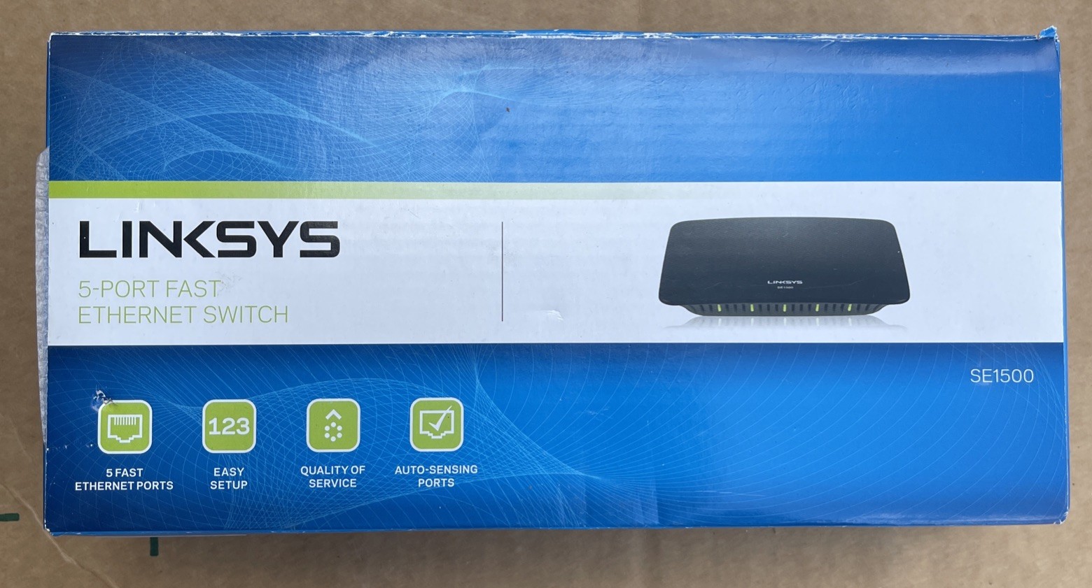 Linksys SE1500 5-Port Fast 10/100 Ethernet Switch Easy Setup, Open Box——-25A￼