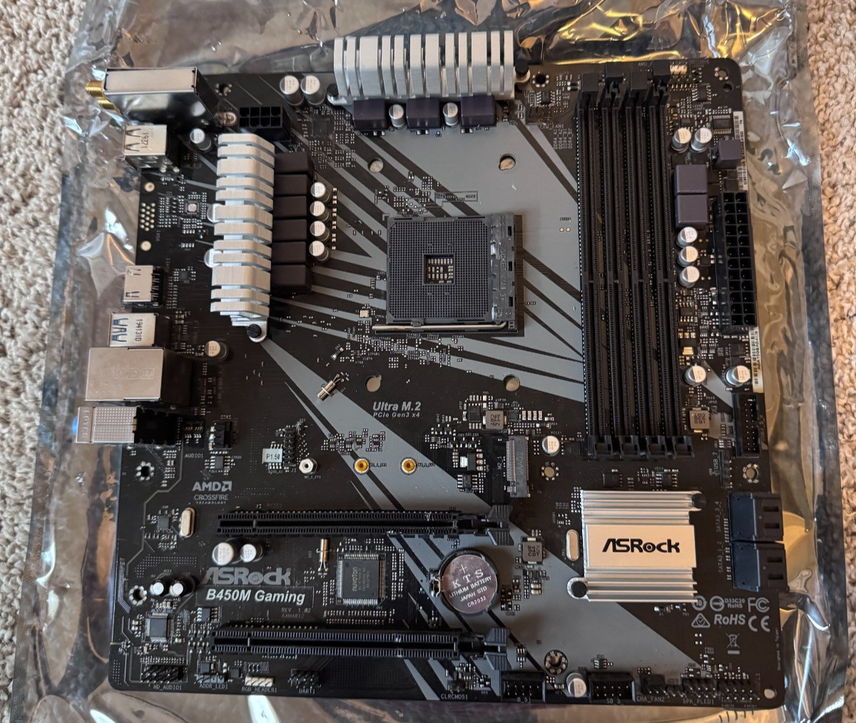 ASROCK B450M GAMING WIFI AM4 M-ATX ARGB USB 3.1 2 PCIE X16 4 SATA3 1 M.2 SATA/PC