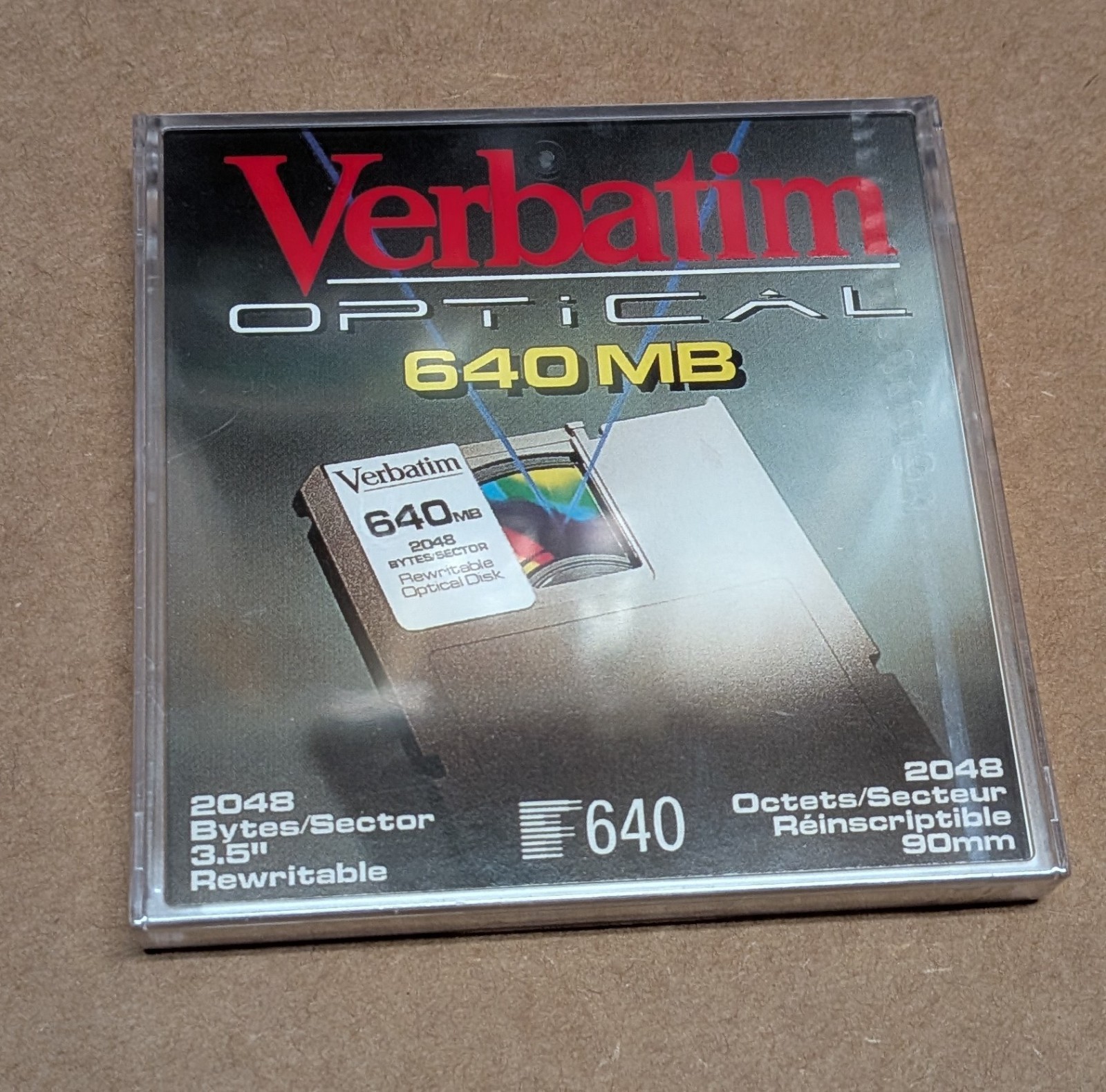 Verbatim Magneto Optical Disk Rewritable 640 MB 3.5" (New In Plastic Wrap)