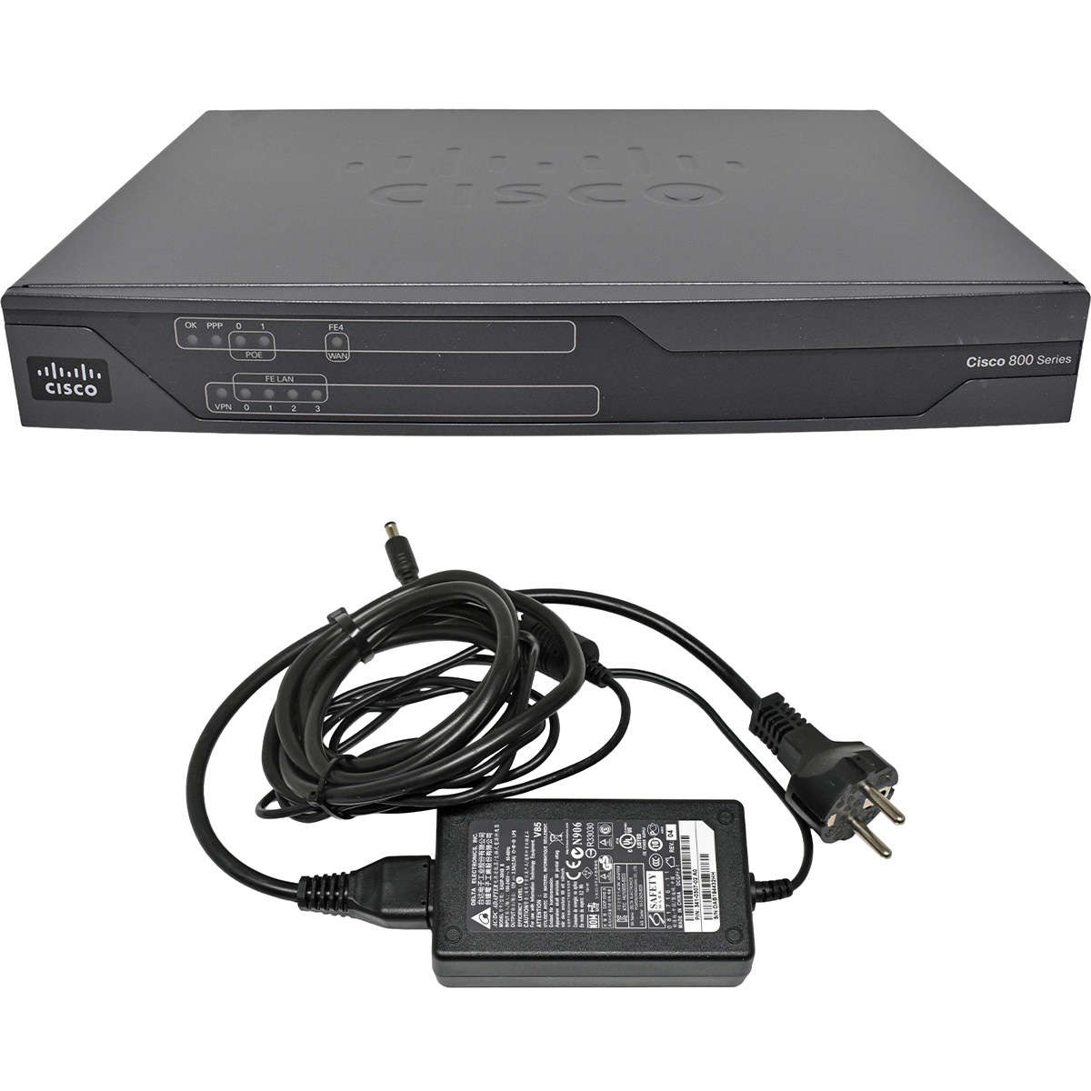 Cisco C881-K9 Quad-Port Fast Ethernet Integrated Services Router +AC Adapter