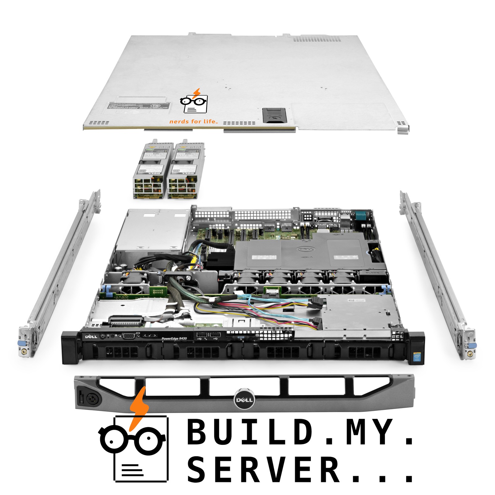 Dell PowerEdge R430 6-Bay 2-SATA SSD Server 2.40Ghz 16-Core 64GB RAM Rails