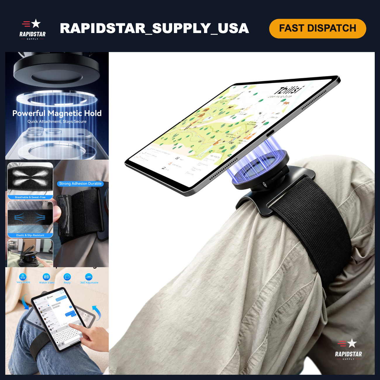 Adjustable Magnetic Pilot Kneeboard Tablet Holder with Leg Strap - Flight Access