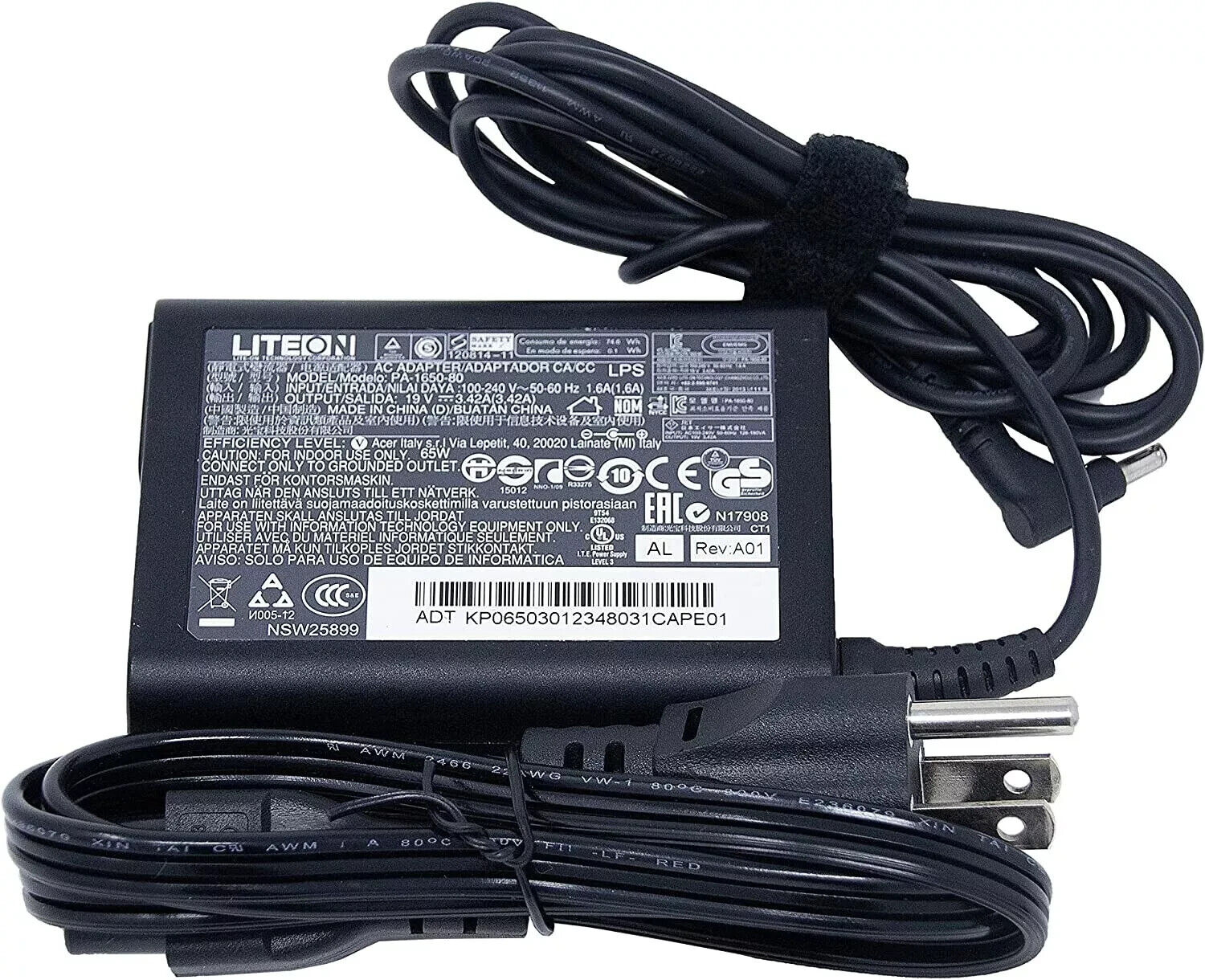Lot 10 LiteOn Genuine 65W Adapter PA-1650-80 for Acer Aspire S7-191 MS2363