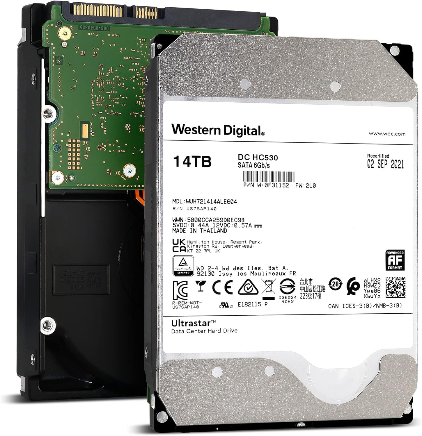 WD Ultrastar HC530 WUH721414ALE604 14TB SATA 6G 3.5" 7200RPM Enterprise HDD