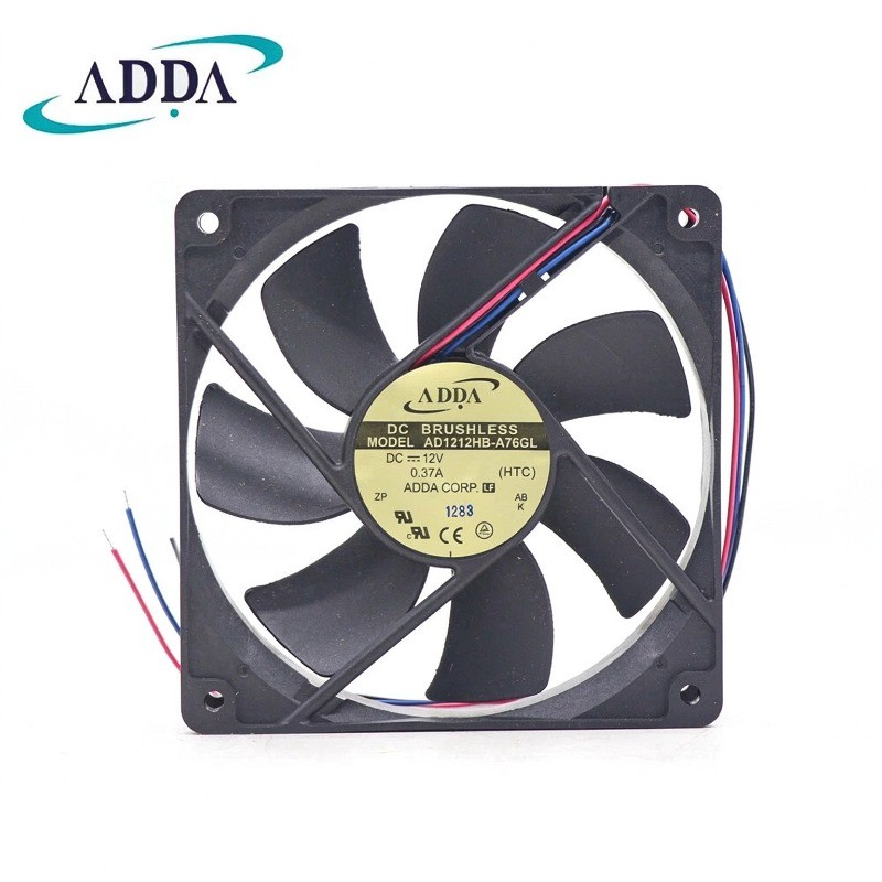 ADDA AD1212HB-A76GL 12025 120×120×25mm DC12V 0.37A 3-Wire Axial Cooling Fan
