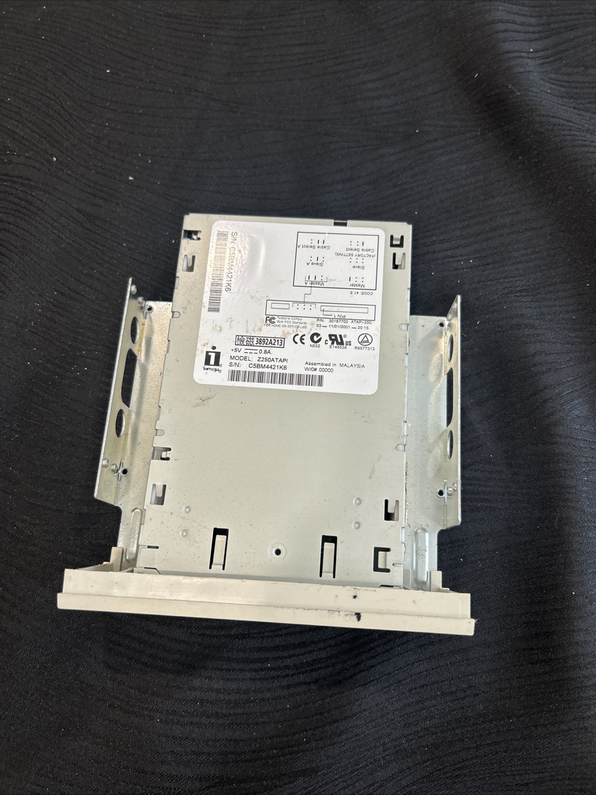 Vintage Iomega Z250ATAPI 3.5" Drive  w/  Bracket