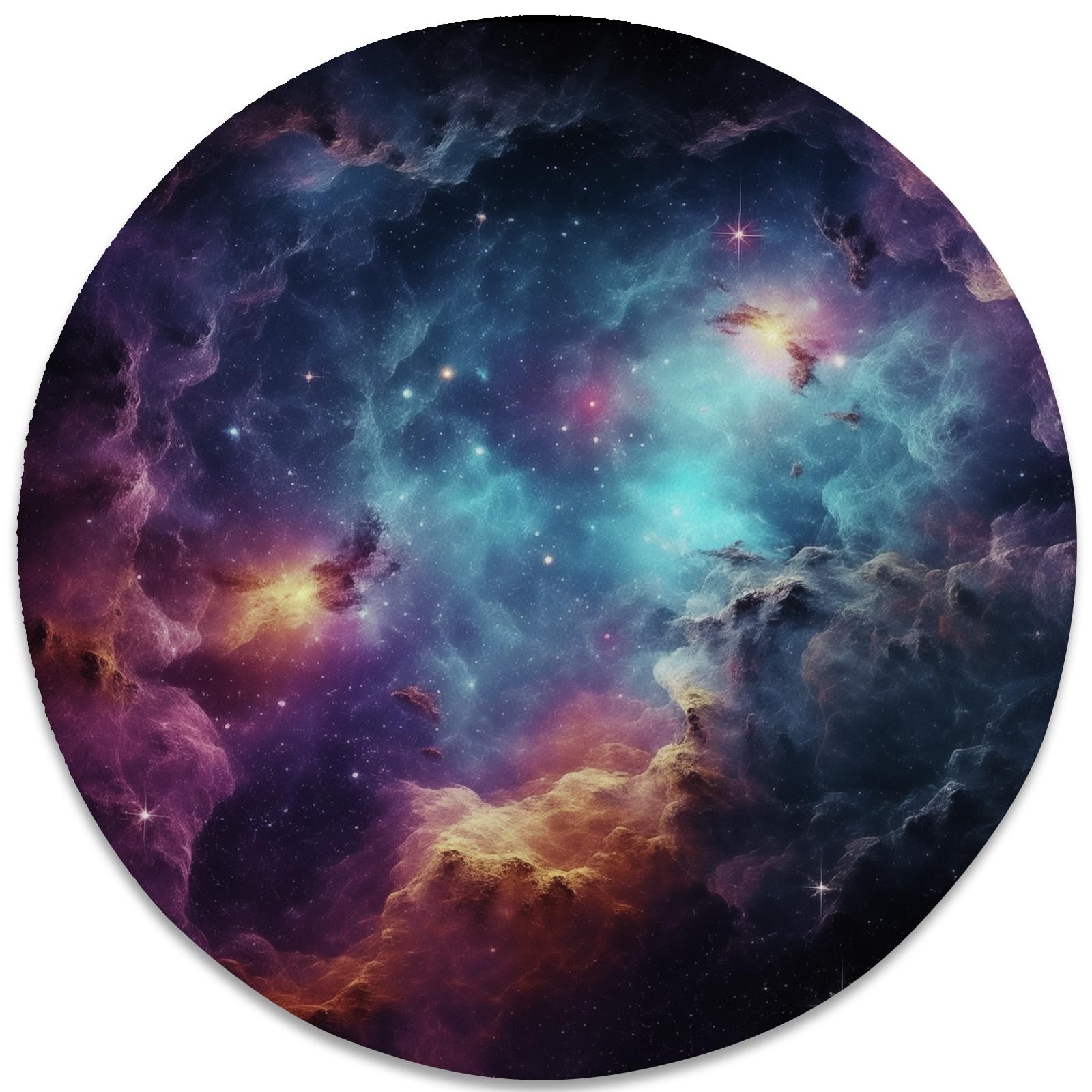 Galactic Nebula Starscape Mouse Pad - Explore Diam 8.7", Voyage-Circle