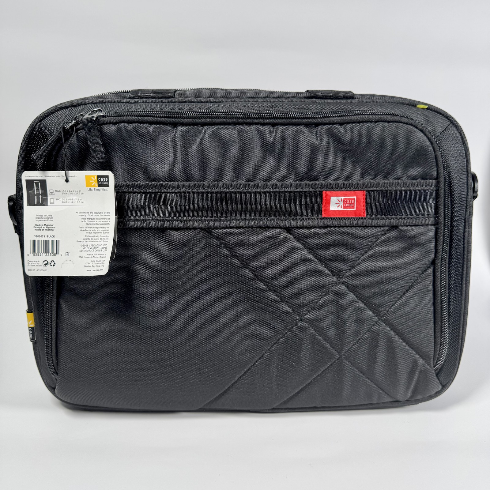 Case Logic DLC-115 15 Laptop Tablet Messenger Bag Black Red New w/ Tags