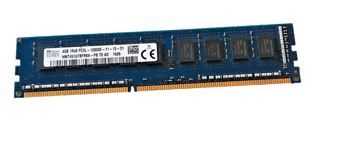 SK Hynix 4GB 1Rx8 PC3L-12800E-11-13-D1 ECC Unbuffered RAM P/N: HMT451U7BFR8A-PB