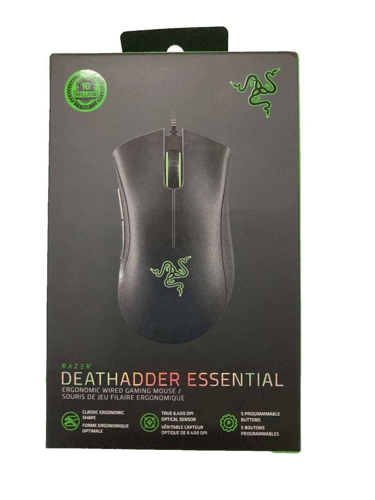 Razer Deathadder Essential Ergonomic Wired Gaming Mouse, Programmable, Black
