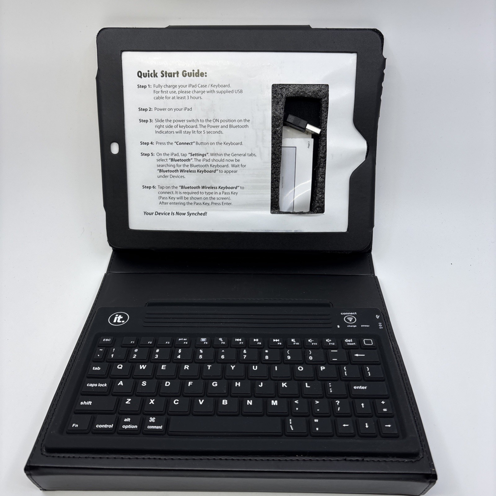 INNOVATIVE TECHNOLOGY ITIP-4000 iPad Folio Case w/Bluetooth Keyboard NEW  NWOB
