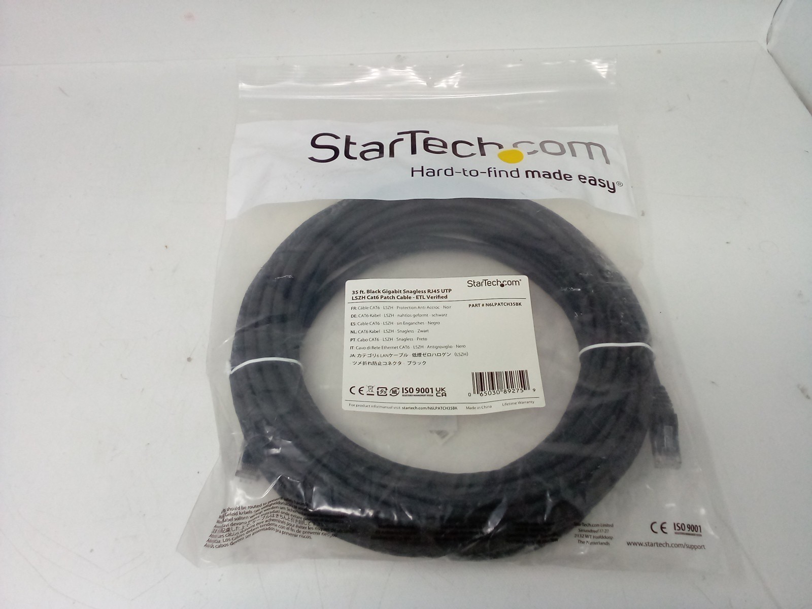 StarTech.Com 35Ft Black Gigabit Snagless RJ45 Utp Iszh Cat6 Patch Cable ETI Veri