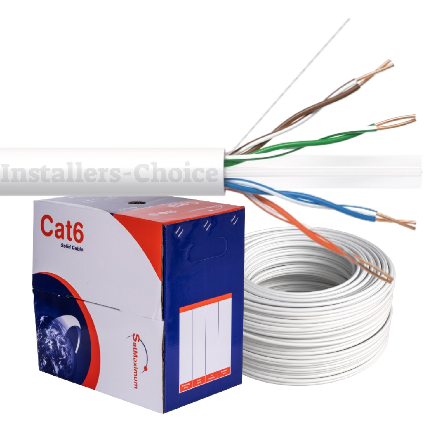 Cat6 500ft cable UTP Solid White LAN Network Ethernet RJ45 Bulk 23 AWG