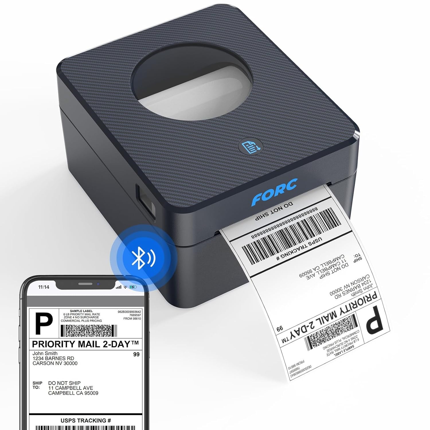 Wireless Portable 4x6 Thermal Shipping Label Printer Rechargeable Battery FORC