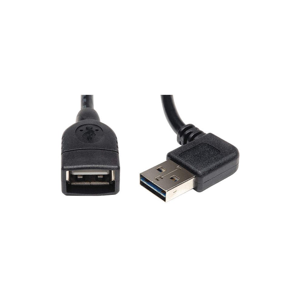 TRIPP LITE UR024-18N-RA Right Angle USB Cable,Black,18in L 30UJ26