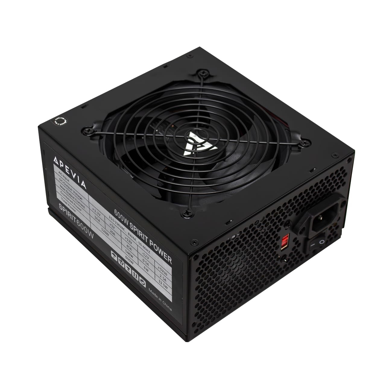 Apevia SPIRIT600W Spirit 600W ATX Power Supply with Auto-Thermally... 