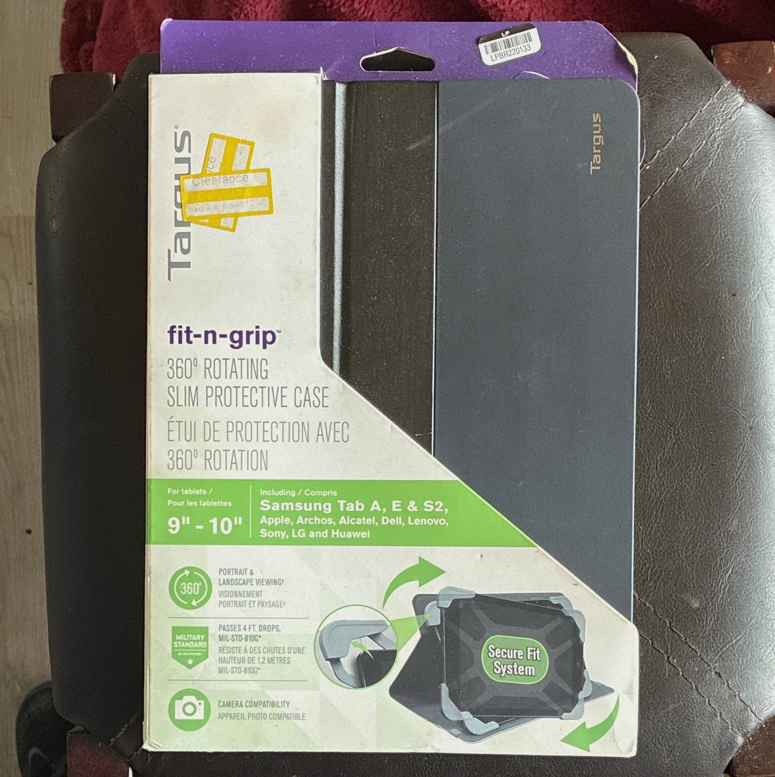 Targus fit-n-grip 360 Rotating Slim Case 9-10 in Black Stand Impact Resistant