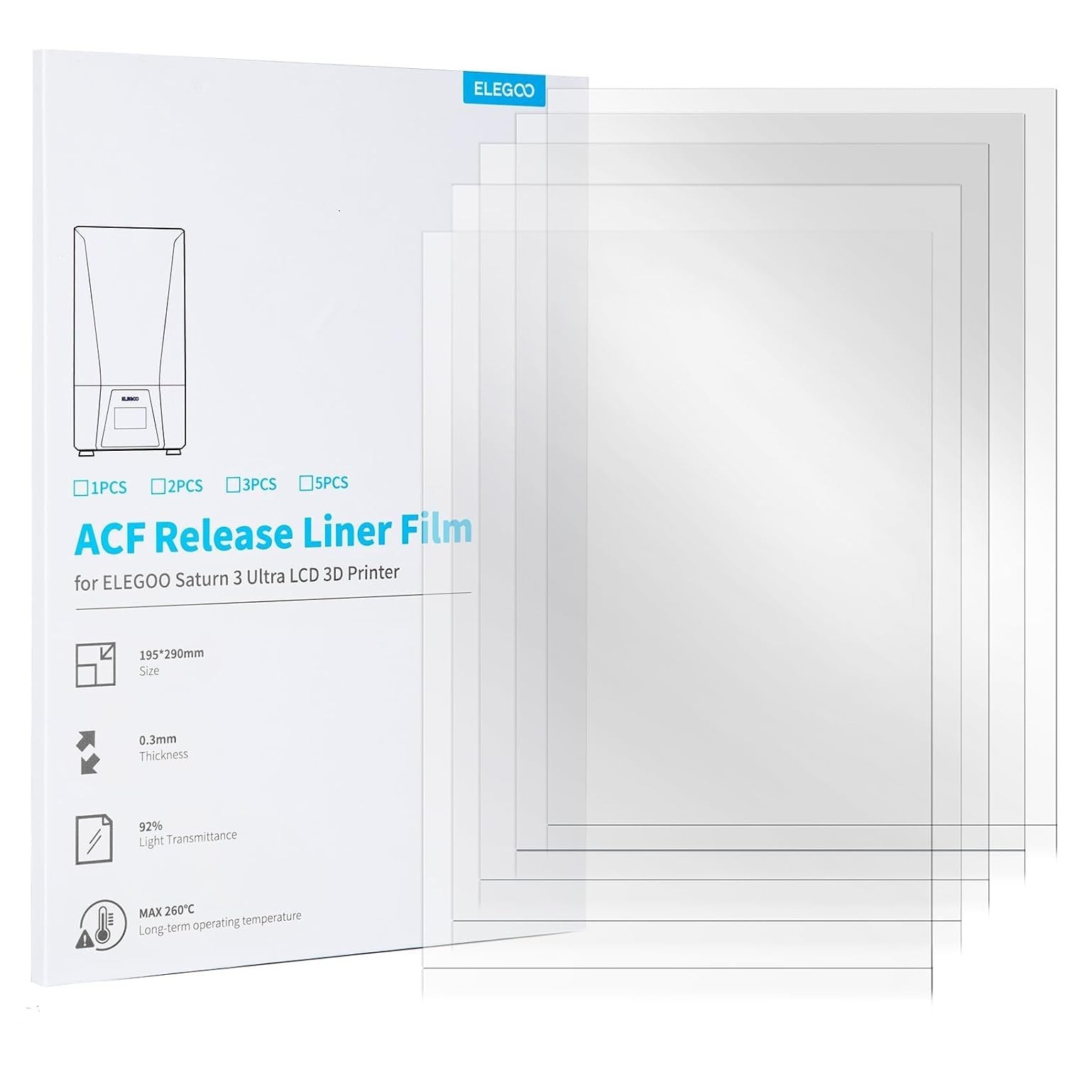 5PCS ACF Release Liner Film Saturn 3 Ultra LCD 3D Printer Less Release Tension