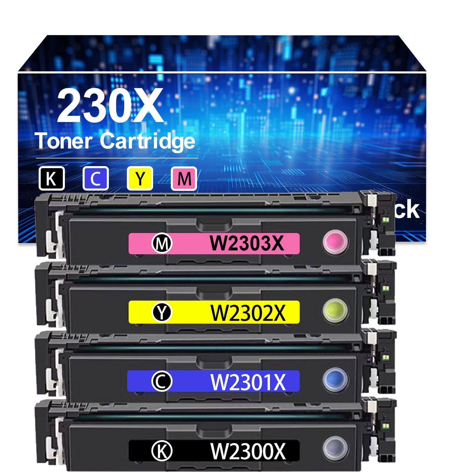 4 Pack W2300X W2301X W2303X W2302X Toner Cartridge  for HP 4201 4301 4203dn