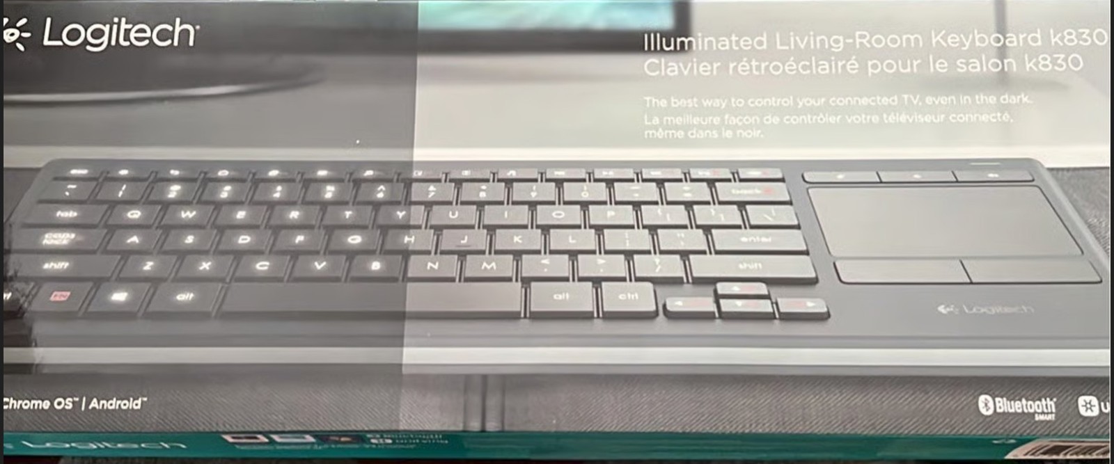 Logitech K830 TV Wireless Illuminated Keyboard (920-006081) - Black