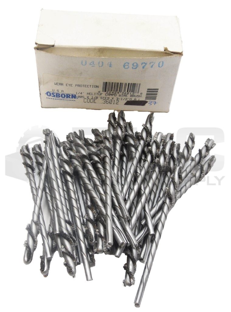 NEW BOX OF 37 OSBORN 36012 1/4 HELITUF CRIMPED WIRE BRUSH