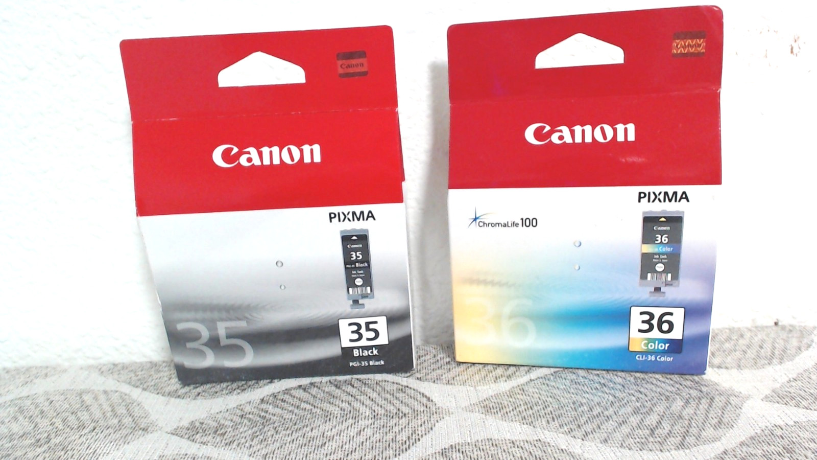 New Genuine Canon PGI-35 and CLI-36 Black and Color PIXMA Ink Cartridges