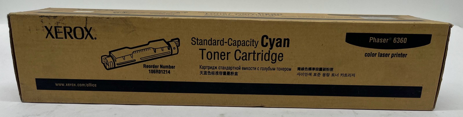 Genuine Xerox 106R01214 Phaser 6360 Standard Yield Toner Cartridge, Cyan, OEM